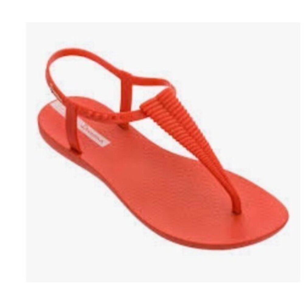 Ipanema Class Sandal Orange Womans Toe Post Made In Brazil Sandal Shoe Size 5